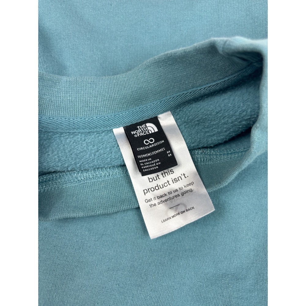 The North Face Womens Circular Design Crewneck Sweatshirt Teal Blue Medium - Picture 3 of 3